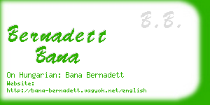 bernadett bana business card